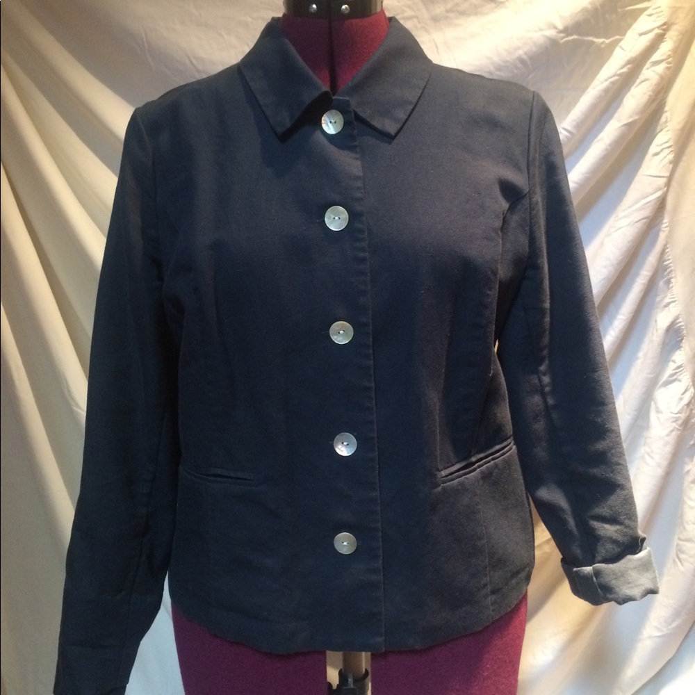 Orvis Size 12 Navy Linen/cotton blazer